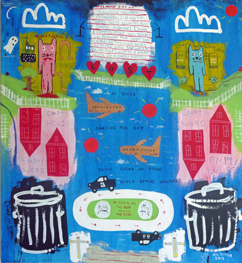 David "Big Dutch" Nally | DN0 | The Nut and Tree | 30x36, price $1500 at the Outsider Folk Art Gallery